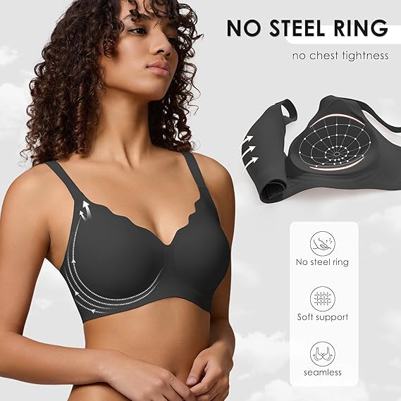 Wireless Seamless Jelly Bra for Women – Full Coverage Push Up Comfort Bra