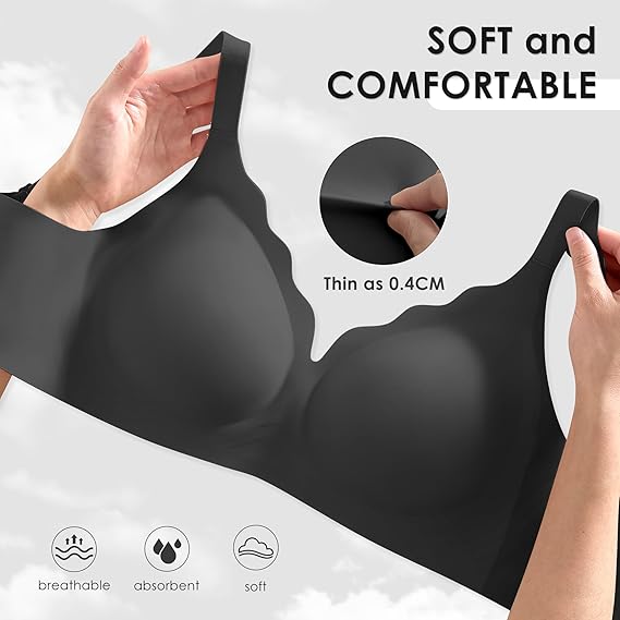 Wireless Seamless Jelly Bra for Women – Full Coverage Push Up Comfort Bra