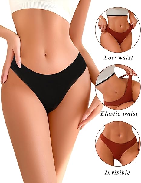Cotton Underwear for Women – Soft Breathable Thong Panties (Pack, XS–XL)