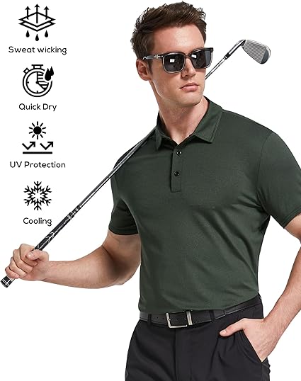 TELALEO Men's Polo Shirts 4/5 Pack – Quick Dry Golf & Workout Tees