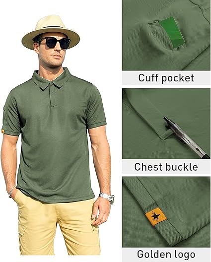 ZITY Men's Short Sleeve Polo Shirt – Tactical Athletic Golf Collared Tee