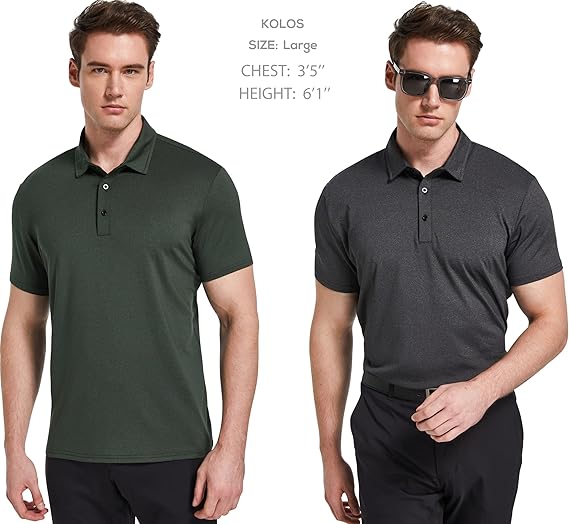 TELALEO Men's Polo Shirts 4/5 Pack – Quick Dry Golf & Workout Tees