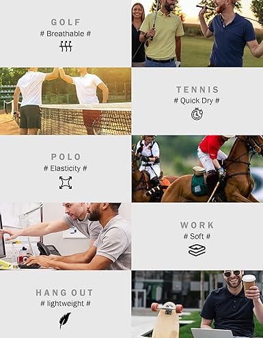 TELALEO Men's Polo Shirts 4/5 Pack – Quick Dry Golf & Workout Tees