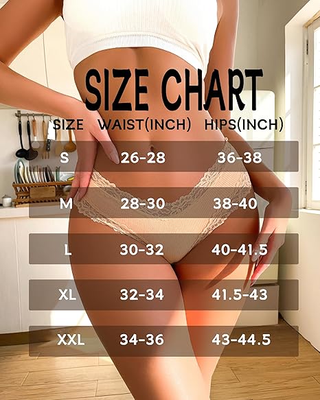 Sth Big Women’s Cotton Underwear – Sexy Lace Brazilian Bikini Panties (6 Pack)