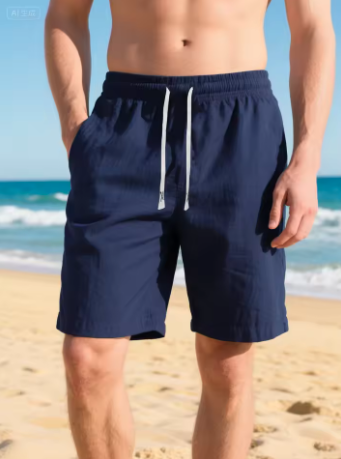 Men's Cotton Linen Beach Shorts Lightweight Gym Jogger Pants S-3XL